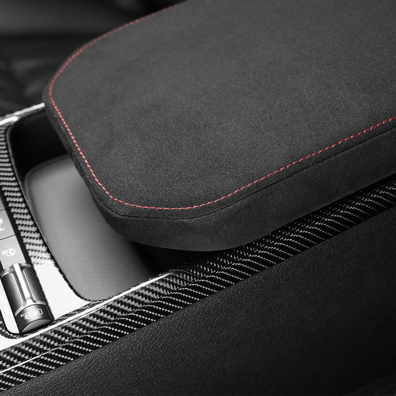 Car Centre Console Armrest Box Black Velour Protective Cover for Kia Stinger 2018- LHD RHD Interior Accessories