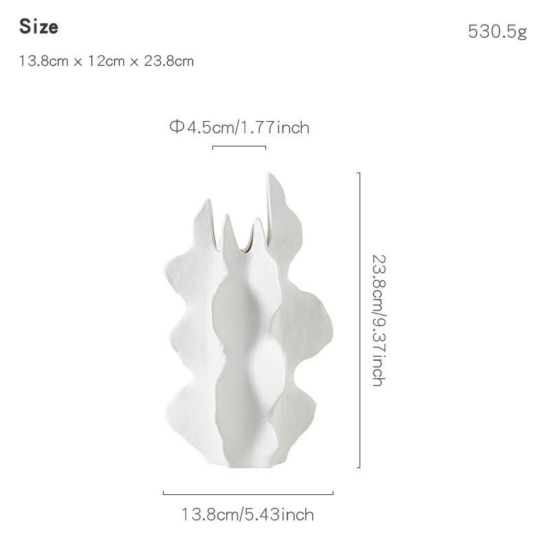 Nordic Simple Irregular White Shape Ceramic Vase Creative Home Dining Table Living Room Bedroom Dry Flower Decor Accessories 1Pc