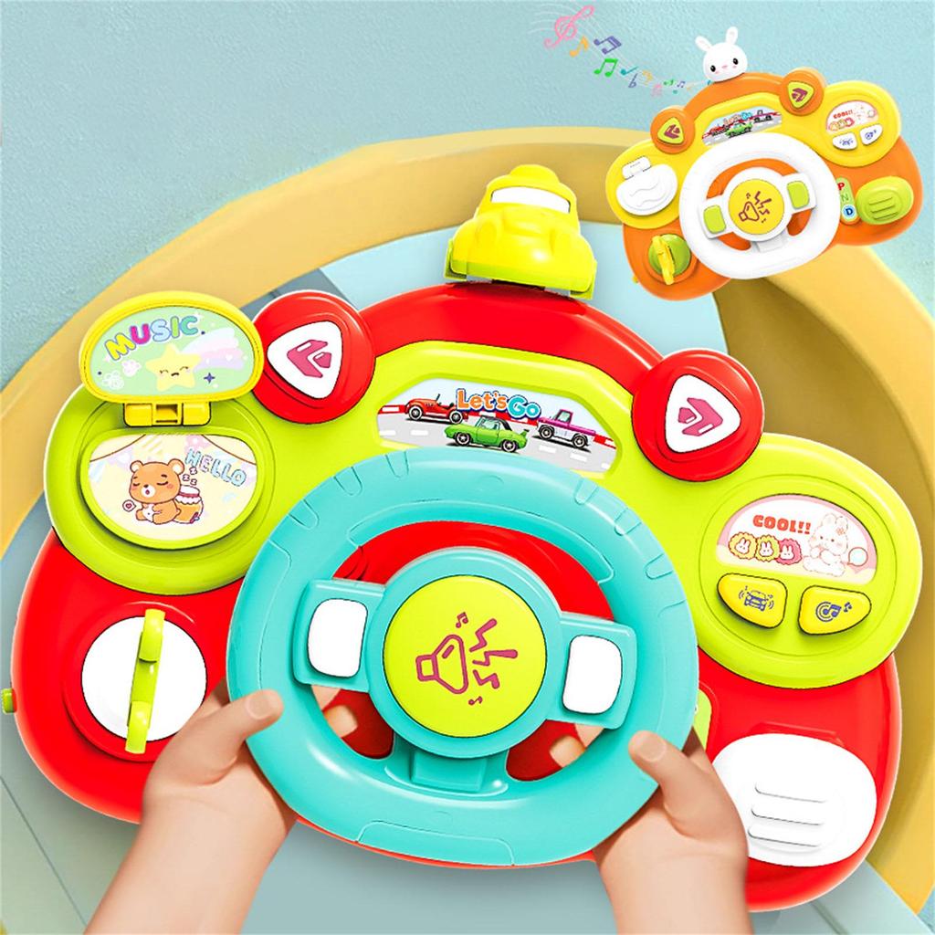 Steering Wheel Musical Toy for Toddler Interaction Car Drive Simulated Toy Baby Child Driving Experience Montessori Toy