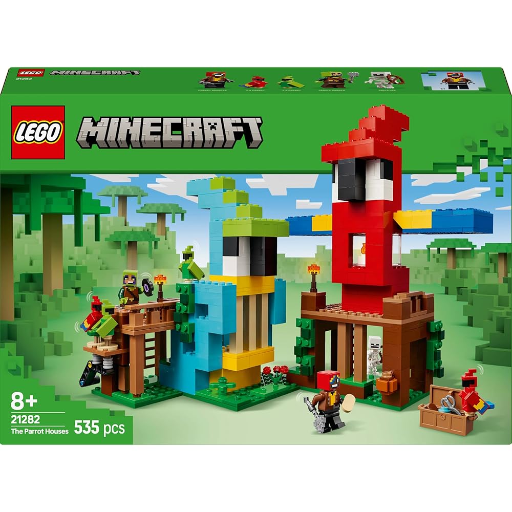 LEGO Minecraft Parrot House Building Set 21282 for Kids Ages 8-10, Creative Toy for Boys and Girls