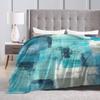 Abstract Graffiti Turquoise Print Flannel Blanket Sofa Office Blanket Gift Blanket Nap Blanket