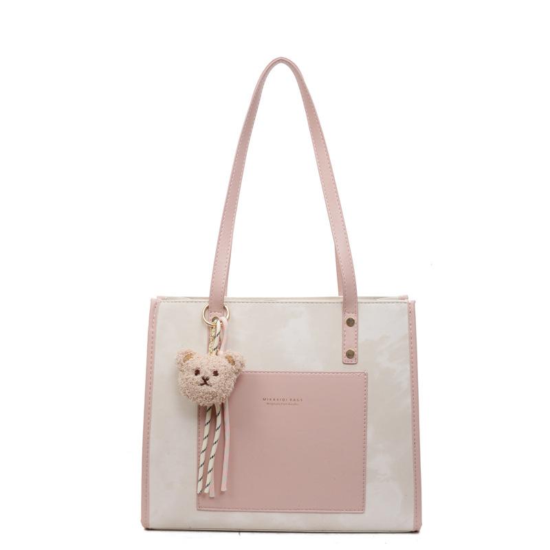 Fashion Large-capacity Tote Bag Women's New Commuter Color Contrasting Splicing Shoulder Bag