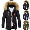 Luxurious Mens Trench Coat With Fur Hood Warm Winter Parka For Outdoor Adventures