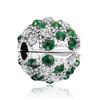 925 Silver, Green, Pink, Blue, Heart-Shaped Bead Pendant, Suitable for European Bracelet DIY Accessories - Fine Jewelry