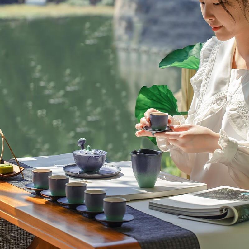 Wanqiantang Summer Lotus Ceramic Tea Set