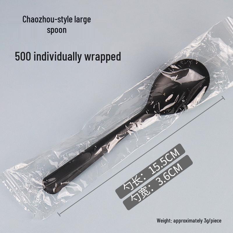 Individually Wrapped Thickened Plastic Disposable Soup & Dessert Spoon