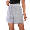 Women's Fashion Striped Casual Drawstring Elastic Pants Shorts