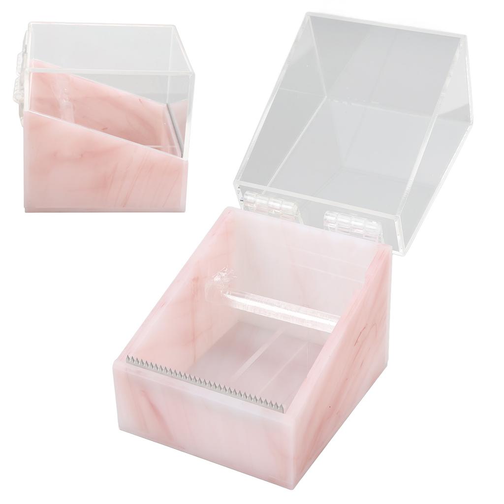 Eyelash Tape Dispenser 2 Grids Acrylic Tape Cutter Holder with Transparent Cover for Beauty Salon