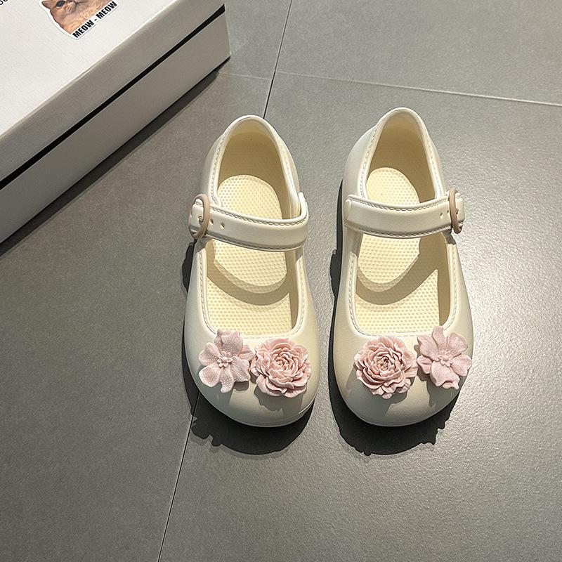 Versatile Design Camellia Single Shoes Women's Summer Fashion Simple Flower Beach Cool Slippers Shallow Mouth Mary Jane Shoes