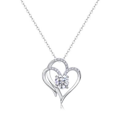 Collana in Argento S925 Ciondolo Moissanite Catena Clavicola Gioielli in Argento Ciondolo