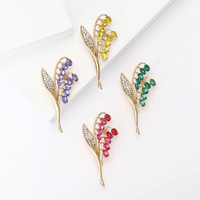 Autumn And Winter Alloy Rhinestone Granular Wheat Ear Brooch High-End Exquisite Women'S Suit Coat Corsage Jewelry Pin