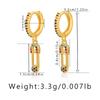K Gold Plated Colored Zircon Paperclip Pendant Fashion Earrings For Women