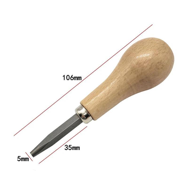 Diamond Bezel Setting Craft Tool Comfortable Wooden Handle Portable Durable Hand Tool for DIY Jewelry Repair Making Projects