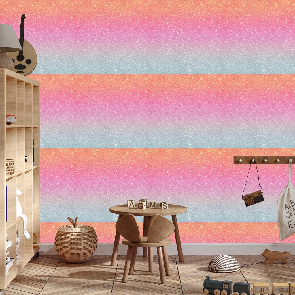 Powder pink and light gray glitter wallpaper for living room and bedroom 50x1000