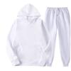 Herren Unifarbenes Kapuzenpullover-Set Baumwollmischung Langarm Freizeit Trainingsanzug
