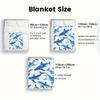 Walhai blau Aquarellmuster weißer Hintergrund weiche Flanelldecke Meerestier Meeresleben Druck Kinderzimmer Babybettwäsche