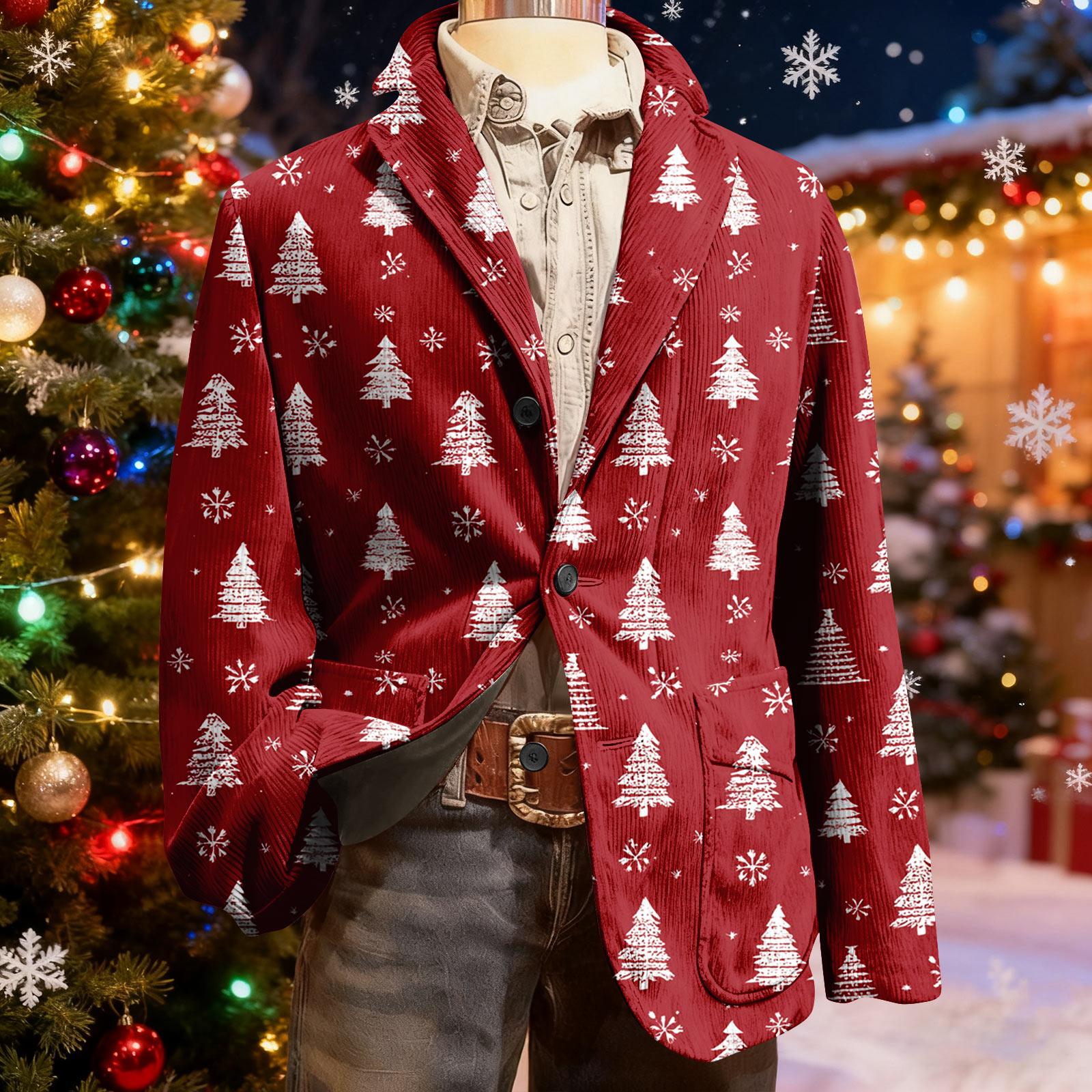 

Мужской уродливый рождественский вельветовый теплый карманный пиджак-кардиган, мужской повседневный костюм XXL