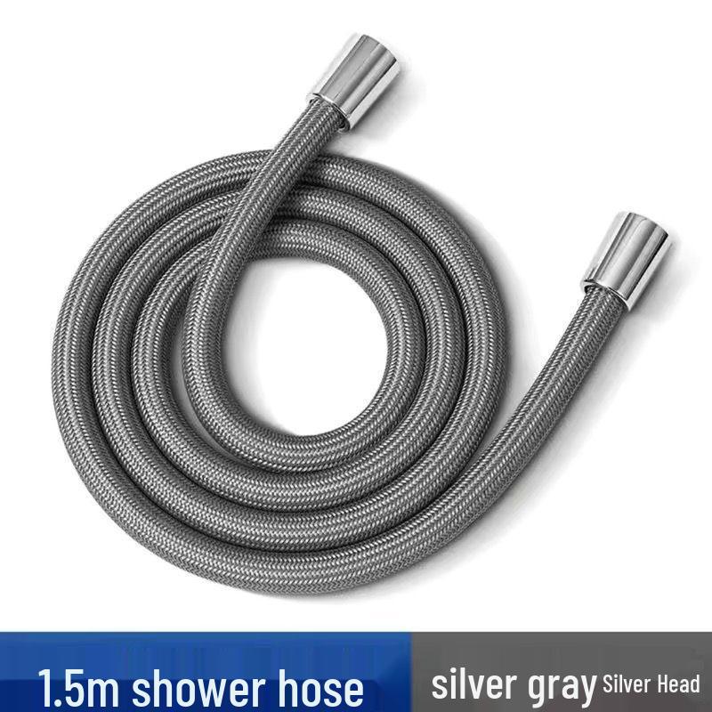 Explosion-Proof Anti-Tangle Nylon Shower Hose with Brass Interface - Universal Sprinkler Head for Bathing