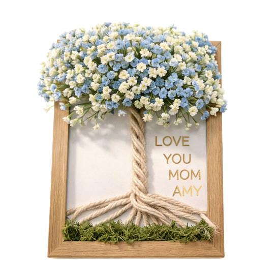 

Деревянная фоторамка Сделай сам с букетом из искусственного гипсофилы для гостиной A