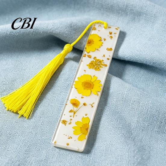 Unique Gift for Friends Dried Flower Resin Bookmarks with Tassels, Double-Sided Magnetic Durable Page Markers Book Lovers Friends, Pretty and Increase