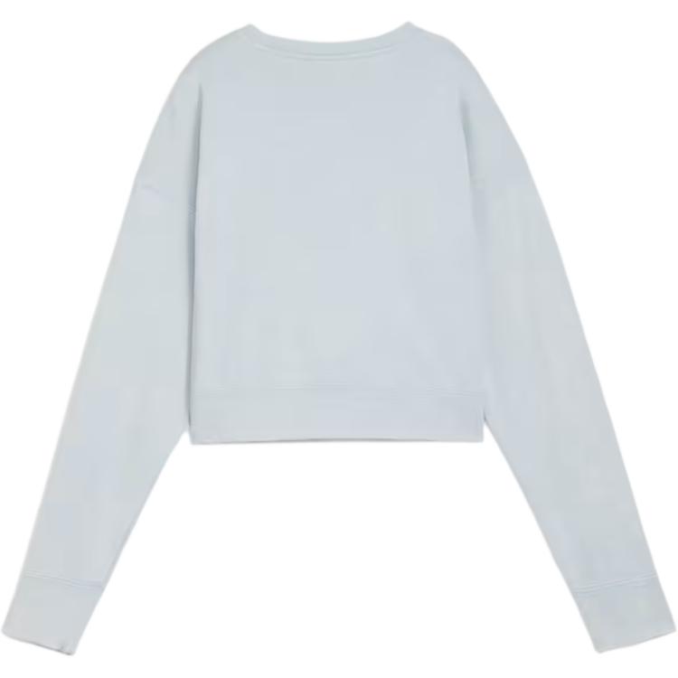 Puma Dare To Relaxed FW24 Washed Crew Neck Pullover Short Sleeve Sweatshirt Women Sweatshirt Blue 626799-26