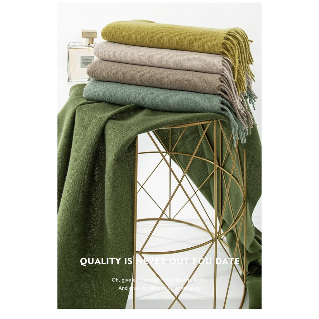 Solid Color, Maillard, Scarf, Ladies', Scarf, Warm Shawl Sunshade and Dust Prevention