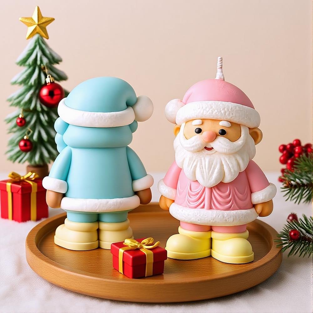 Santa Claus Candle Silicone Mold Christmas Decoration Ornament Resin Mold DIY Craft Handmade Soap Candle Making Xmas Decor Gift
