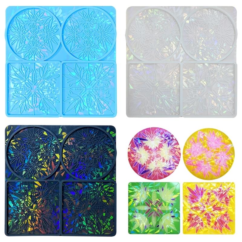 Cup Mat Resin Mold Holographic Coaster Silicone Mold Multi-functional Drink Coasters Epoxy Casting Mold DIY Art Tool