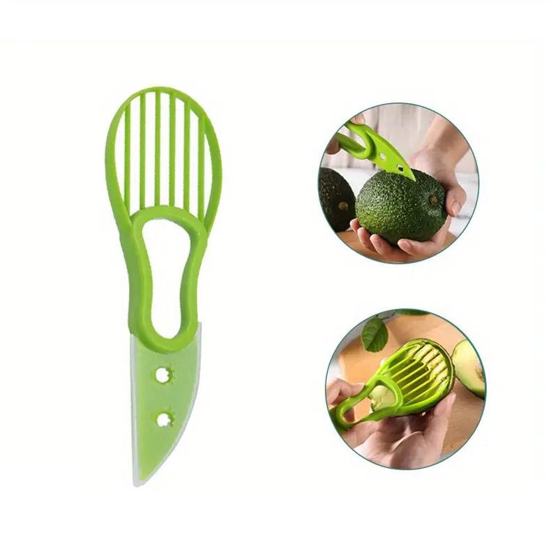 3-in-1 Avocadoschneider Shea Corer Butter Obstschäler Cutter Pulpe Separator Plastikmesser Küchengemüsewerkzeuge Wohnaccessoire Küchenzubehör
