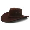 Vintage Suede Western Cowboy Hat Wide Brim Outdoor Travel Sun Hat With Braided Rope Band For Cowboy Costume Party Outdoor Wear