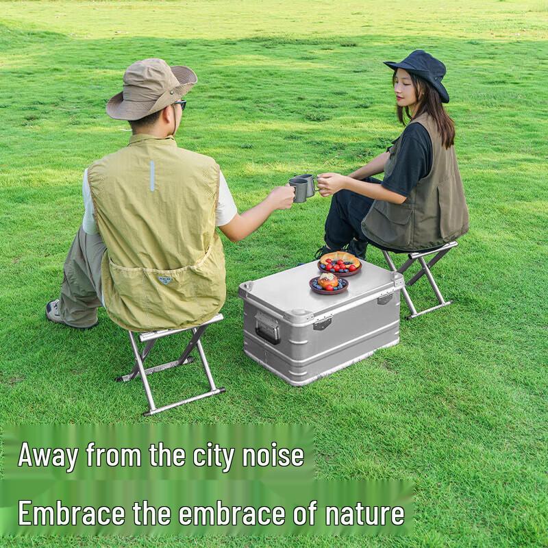 SERIES CLEAR Portable Folding Camping Stool with Backrest