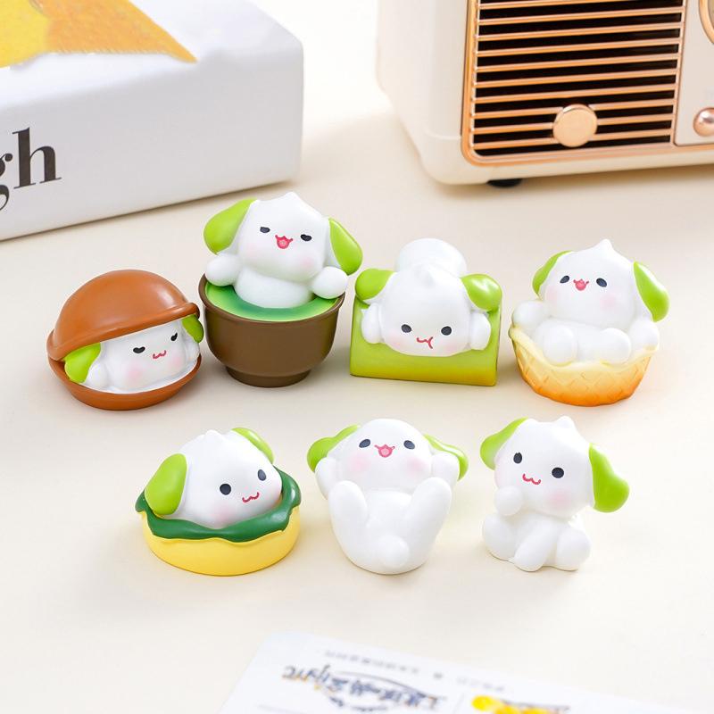 Cute Puppy Figurine Resin Diy Crafts Micro Landscape Desktop Small Ornaments Statue Decoration Mini Animal Statue
