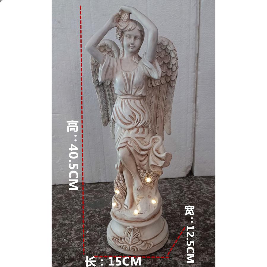 Four Seasons Angel Outdoor Statues With Solar Light Resin Sculpture Ornament Garden Courtyard Decoration Lawn Lights