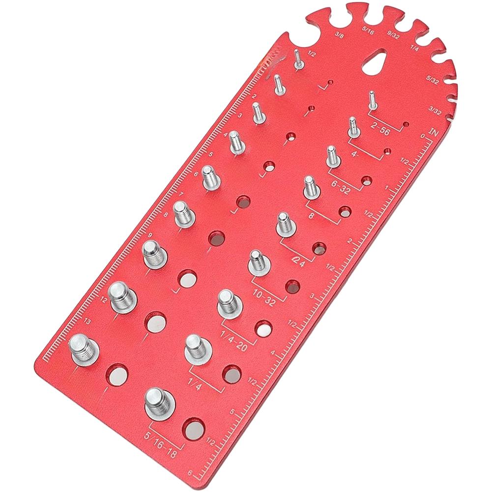 Fast Thread Identification Gauge with 28 34 44 Holes for Both Metric and For IMPERIAL Screws Lightweight Aluminum