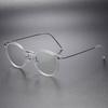 Ultra-Light Pure Titanium Eyeglasses Frame with Transparent Nylon for Myopia – Fashionable and Versatile Design (Model 6603)