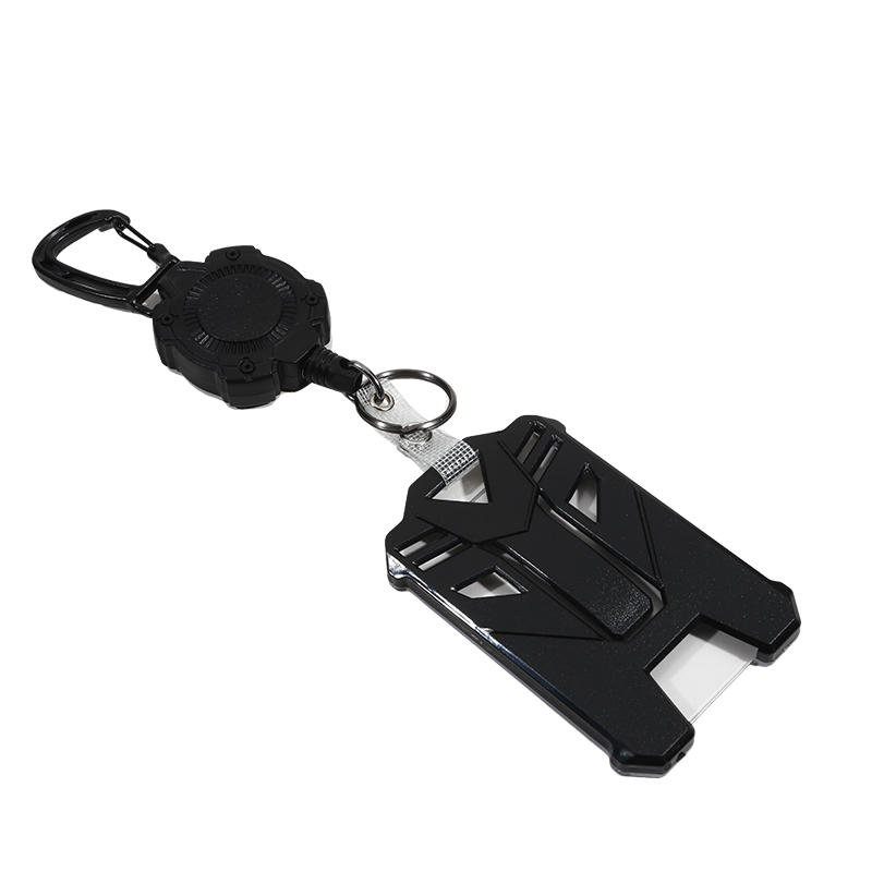 Heavy Duty Retractable Keychain Badge Clip ID Reel Chain Holder Outdoor Steel Wire Spring Rope Card Clip Carabiner Outdoor Key Card Cover Case Bags