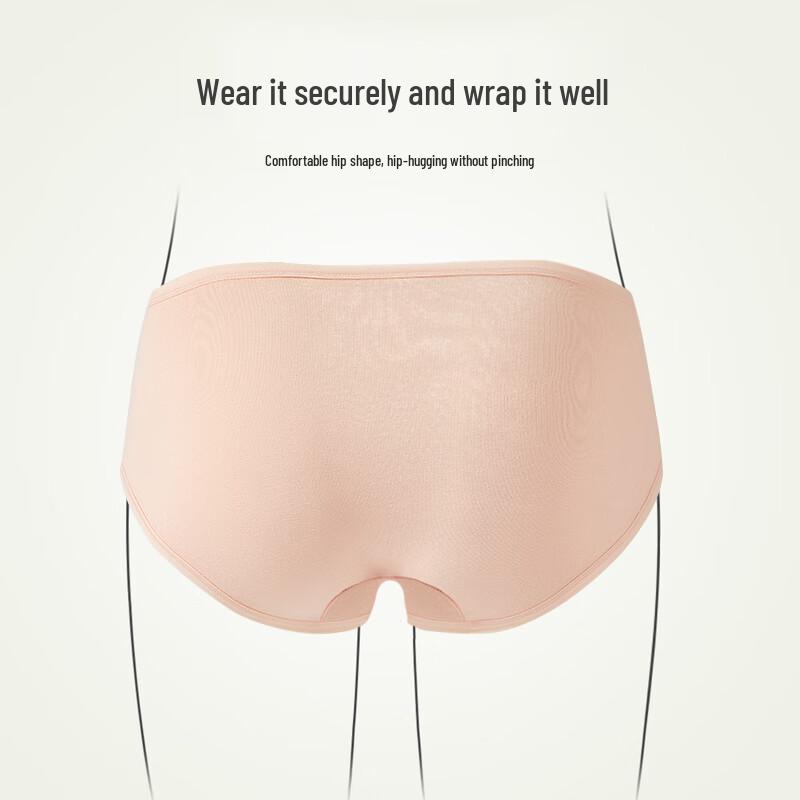 Audifen Women's Pure Cotton Mid-Waist Silk Crotch Briefs (6-Pack)