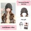 Women's Winter Wig Hat Knitted Hat Long Wave Straight Hair Synthetic Hat Wig