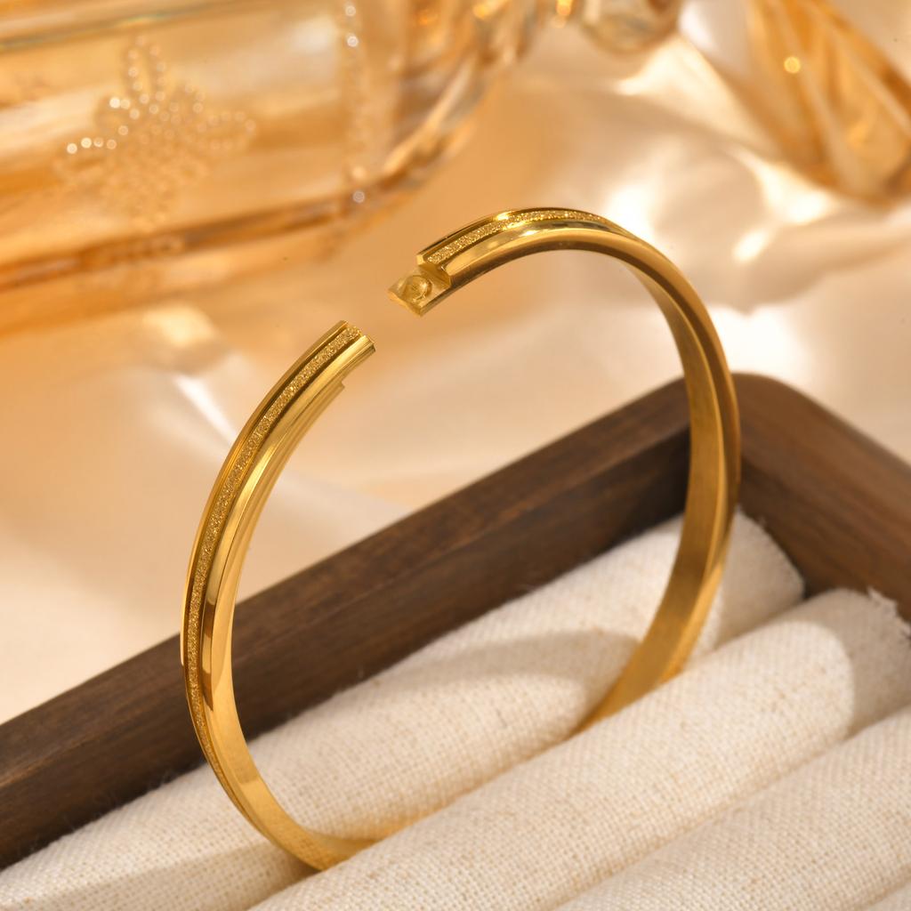 Fashion Twist Chain Stainless Steel Bangle Bracelet for Women Minimalist Vintage Irregular Cuff Bracelets Openable Jewelry Gifts