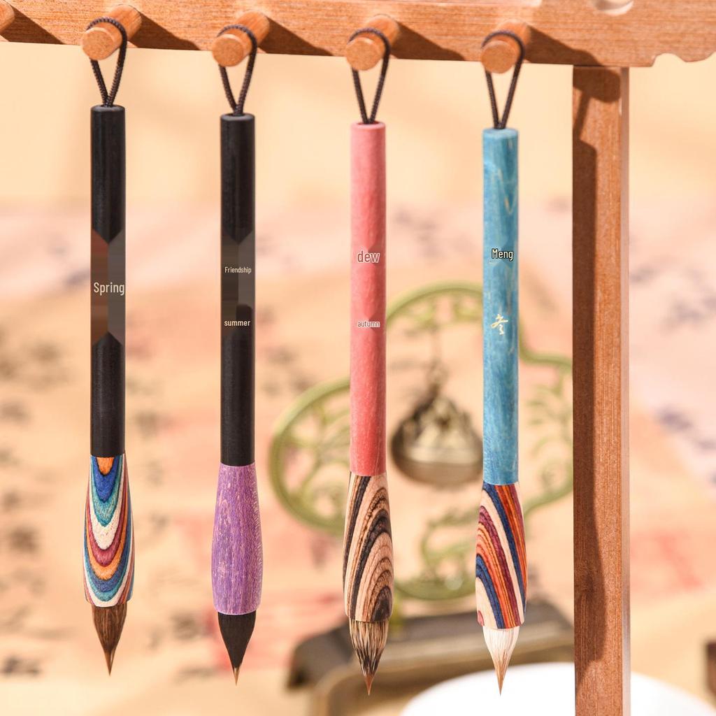 Purple Wolf Bristle Chicken Spur Brush Pen for Calligraphy and Sutras