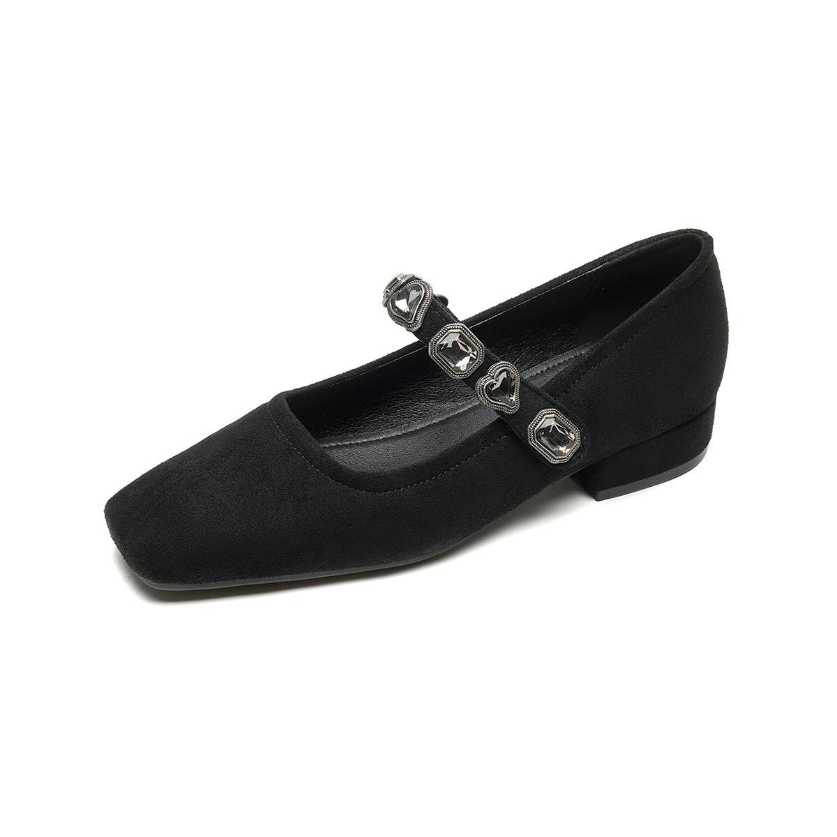 

Whiskers Girl 6331-2 темпераментные туфли с квадратным носком и французским леопардовым принтом винтажные туфли Мэри Джейн женские 35 чёрный