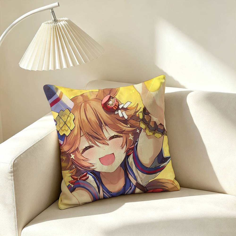 M-Matikanefukukitaru Umamusume Square Double-Sided printed Pillow Case Bedroom Bedside Pillow Sofa Cushion Cover
