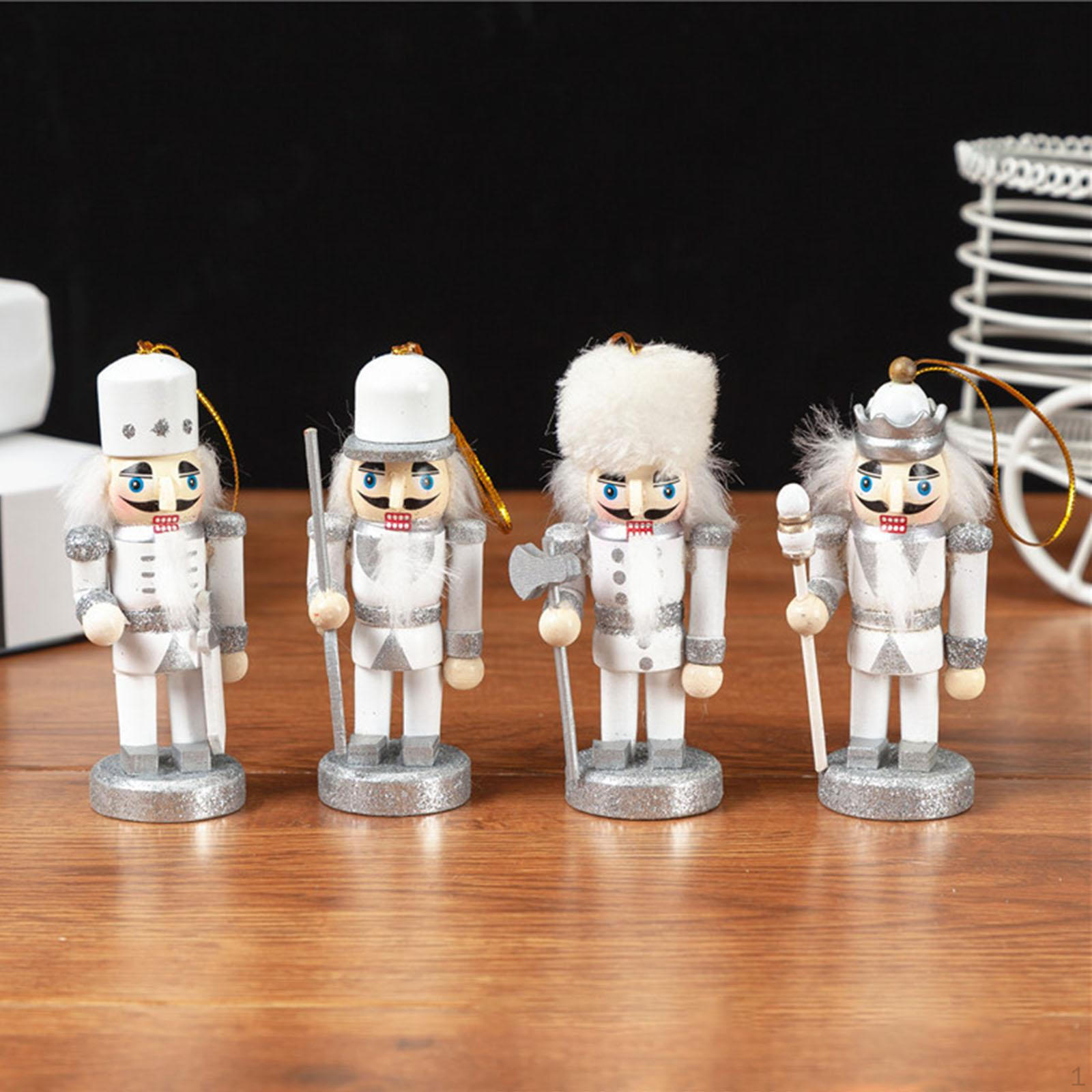 

Рождественская Мини-фигурка Щелкунчика Традиционные праздничные фигурки Деревянная кукла Дерево White Argent