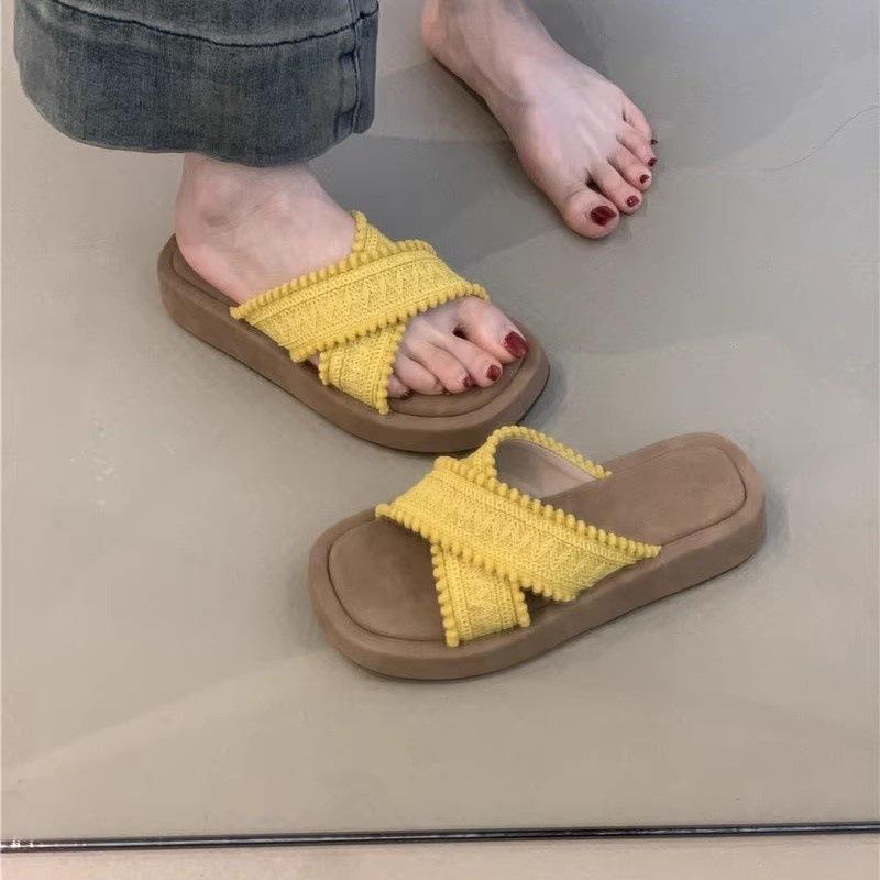 Platform Small Man Cool Slippers Summer 2025 French Gentle Fairy Vacation Cross Sandals Female