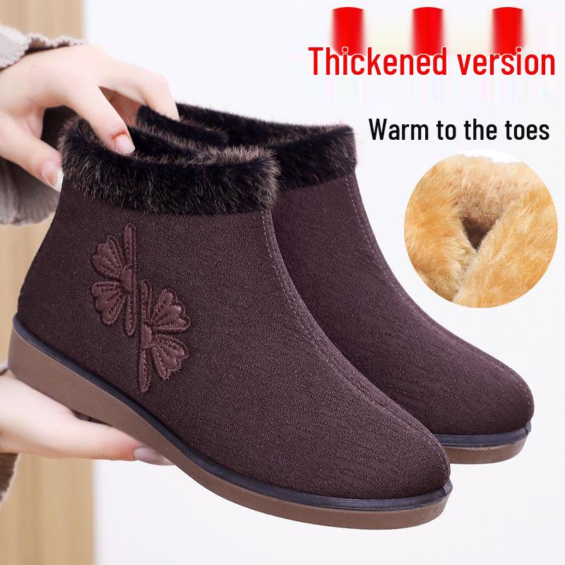 Women's Winter Velvet-Lined Non-Slip Elderly Shoes
