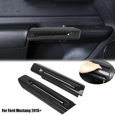 2 Stück Innen-Türgriff-Zierblende Rahmen für Ford Mustang 2015+ Kohlefaser