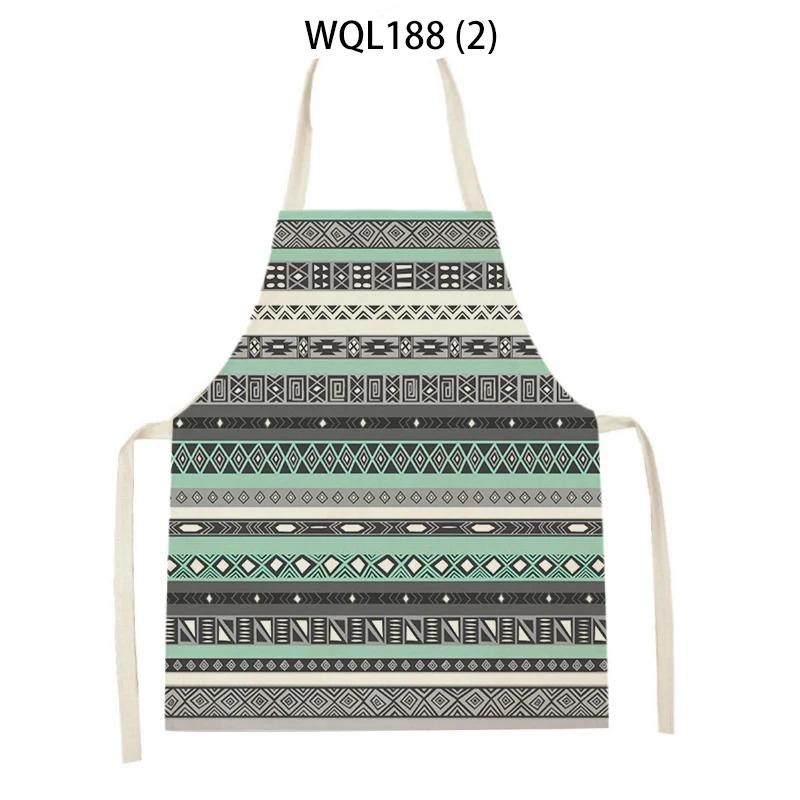 Retro Geometry Print Kitchen Apron for Woman Man Bohemia Linen Baking Aprons Adult Kids Cooking Apron Cleaning Tools Tablier