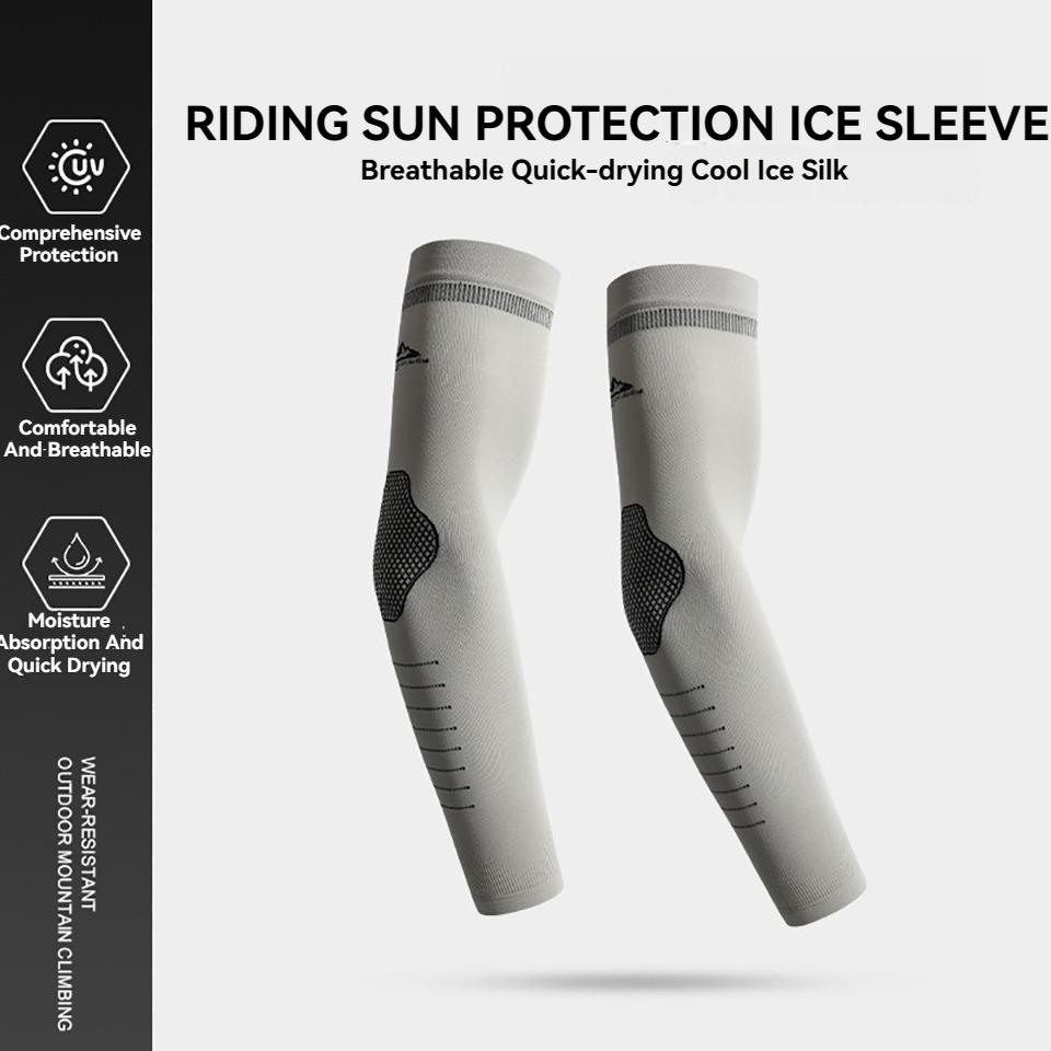 Gobygo 1Pair Outdoor Sunscreen Sleeves Ice Silk Breathable Anti-Uv Arm Protection Fishing Bike Hiking Climbing Running Arm Guard