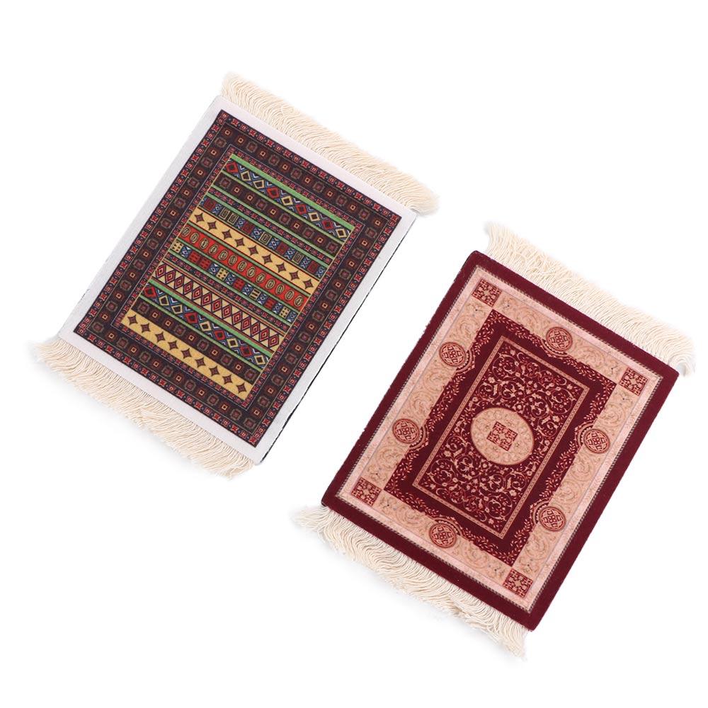 With Tassel Heat-resistant Desk Cushion Retro Pattern Table Decor Kitchen Accessories Coaster Cup Pads Table Mat Placemat