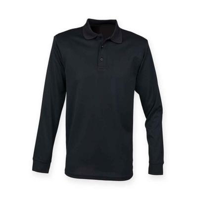 Adults Unisex Long Sleeve Coolplus Piqu Polo Shirt